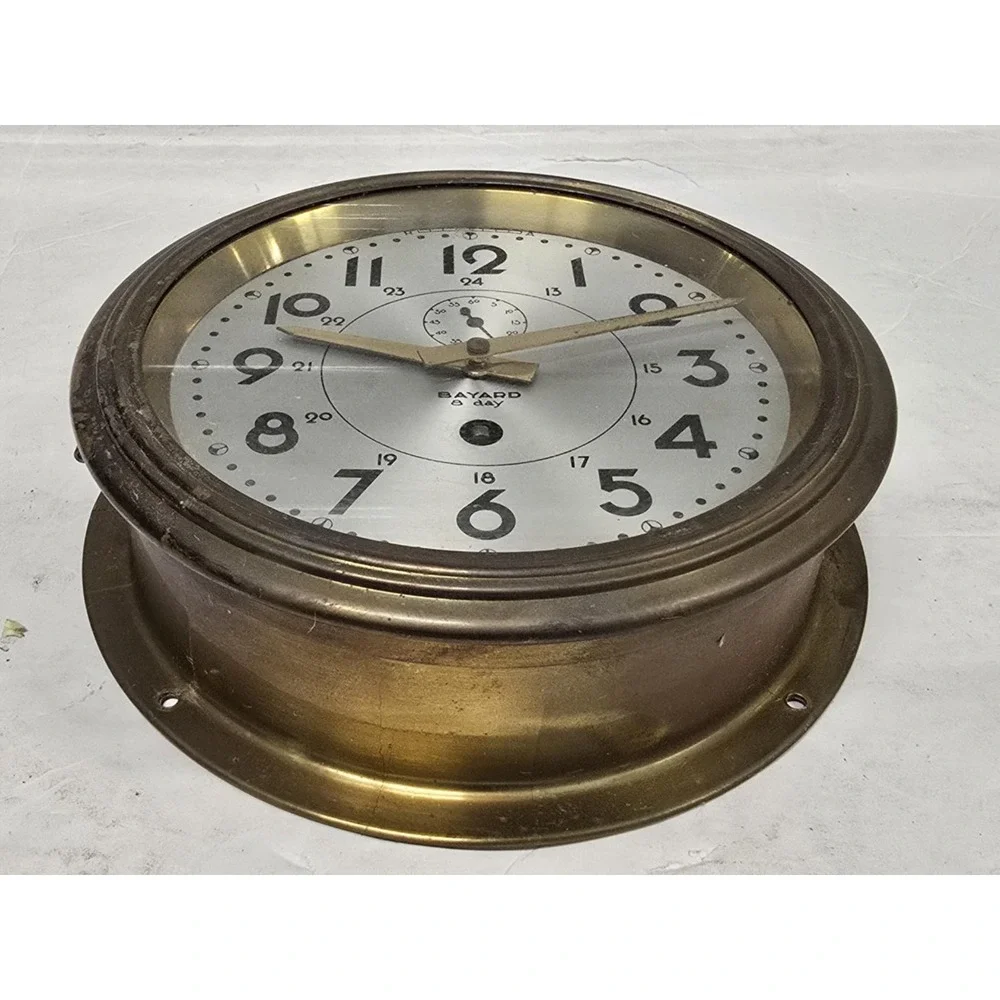 Antique Bayard‎ 8 Day Mechanical Winding Ships Clock Nautical Maritime
